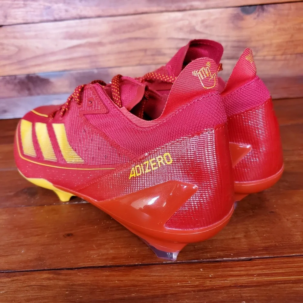 Adidas SM Adizero Football Cleats Men 13 Electric Red Gold Team TB IH7450 New